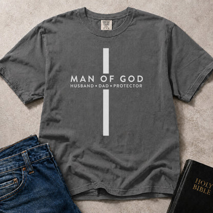 Charcoal Gray (Pepper) Comfort Colors® 1717 faith based tee featuring meaningful Christian lettering focused on family and faith.